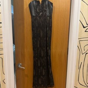 Aidan Mattox Black Strapless Lace Dress